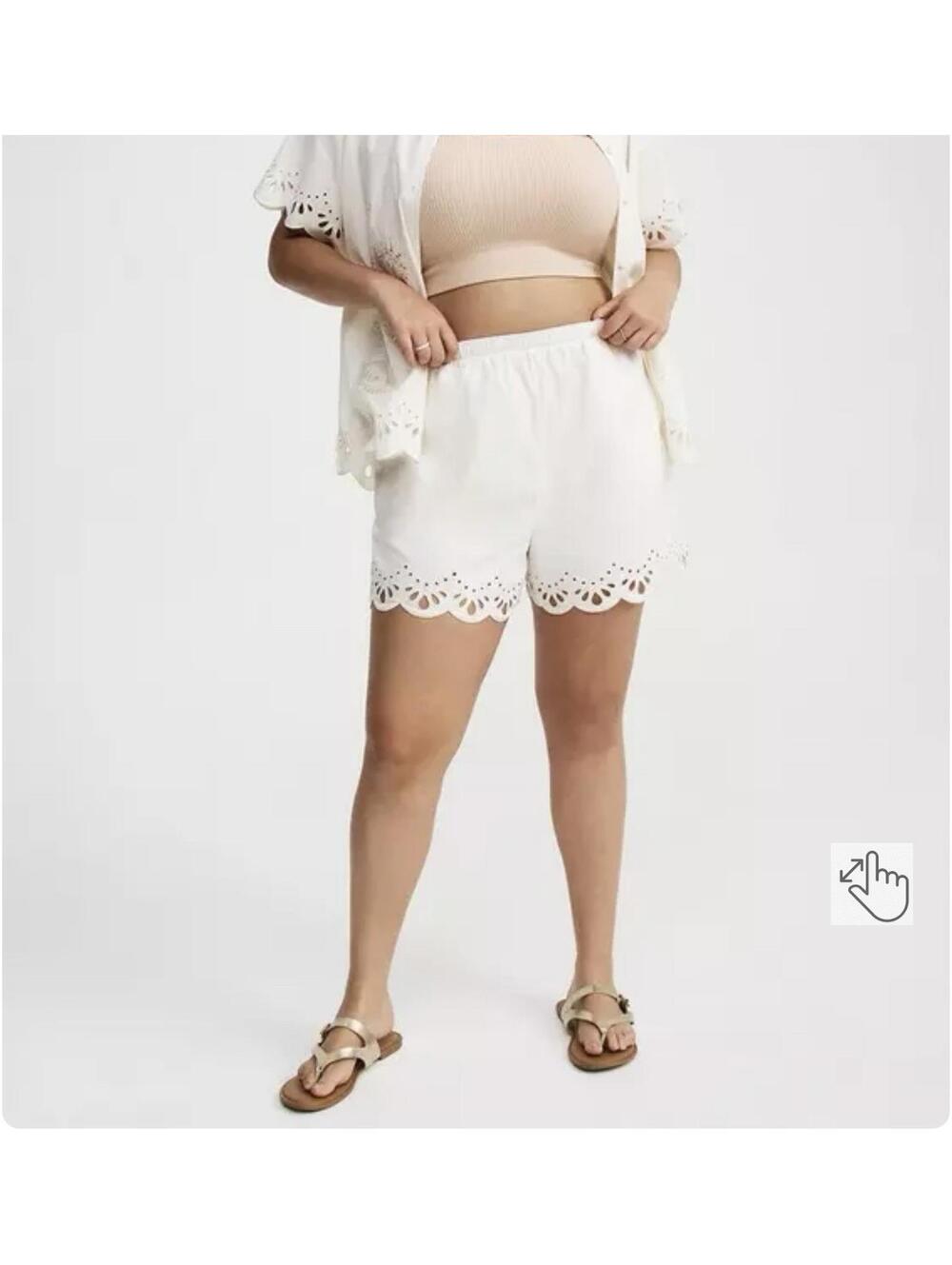 Torrid Sz.2 =18/20 Embroidered Beach Cotton Short